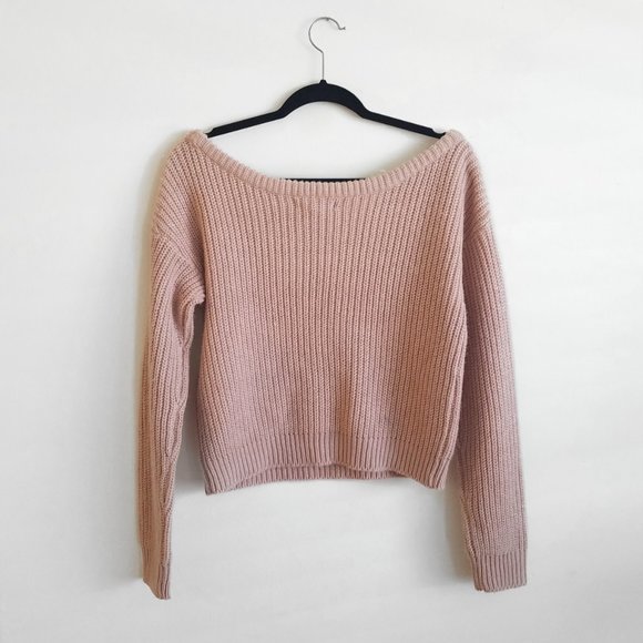 Missguided Blush Pink Scoop Neck Cropped Sweater - Picture 4 of 5